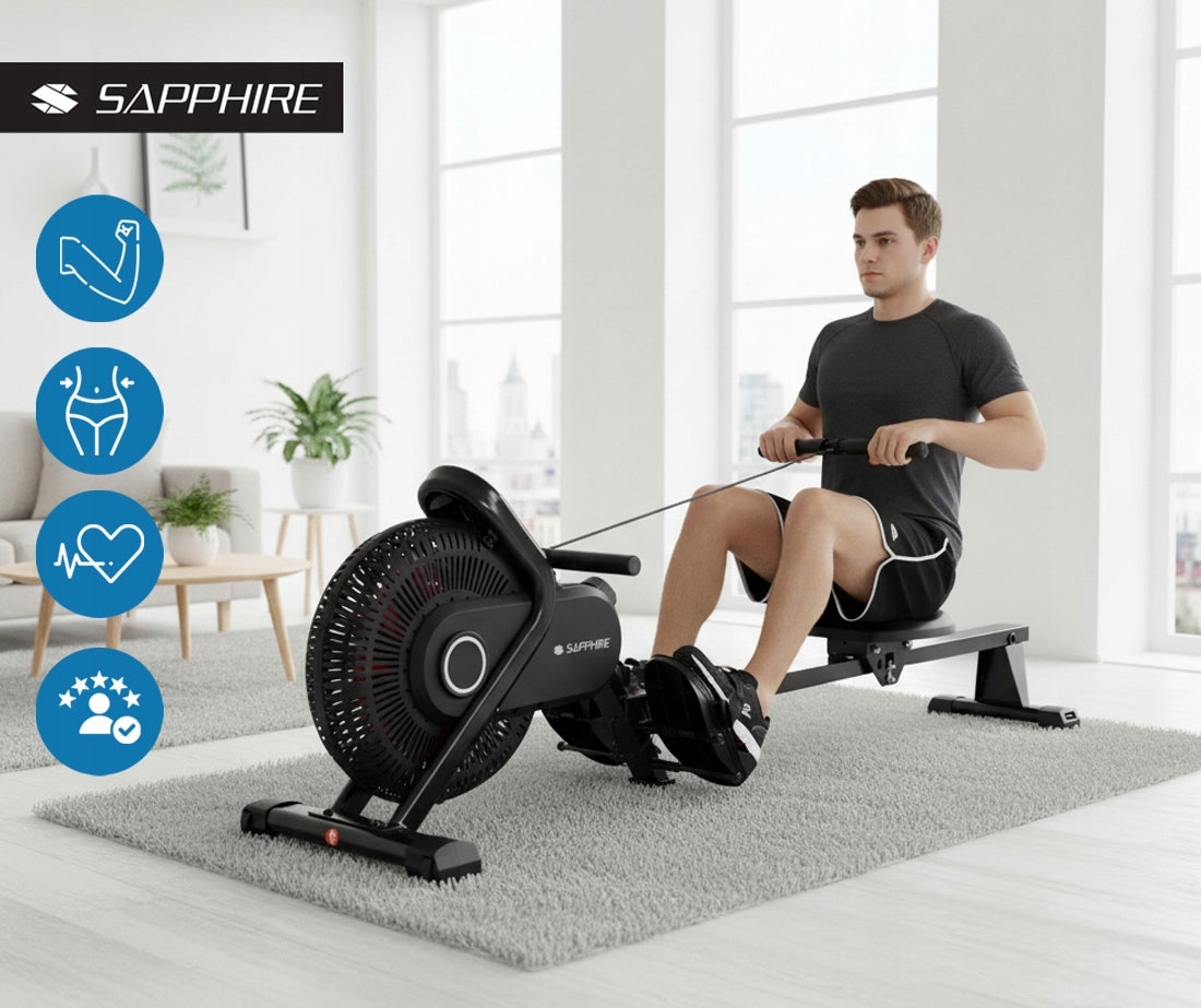Air TRAINING ROWING MACHINE magnetic ERGOMETER TURAN folding UP TO 150kg Packaging status original