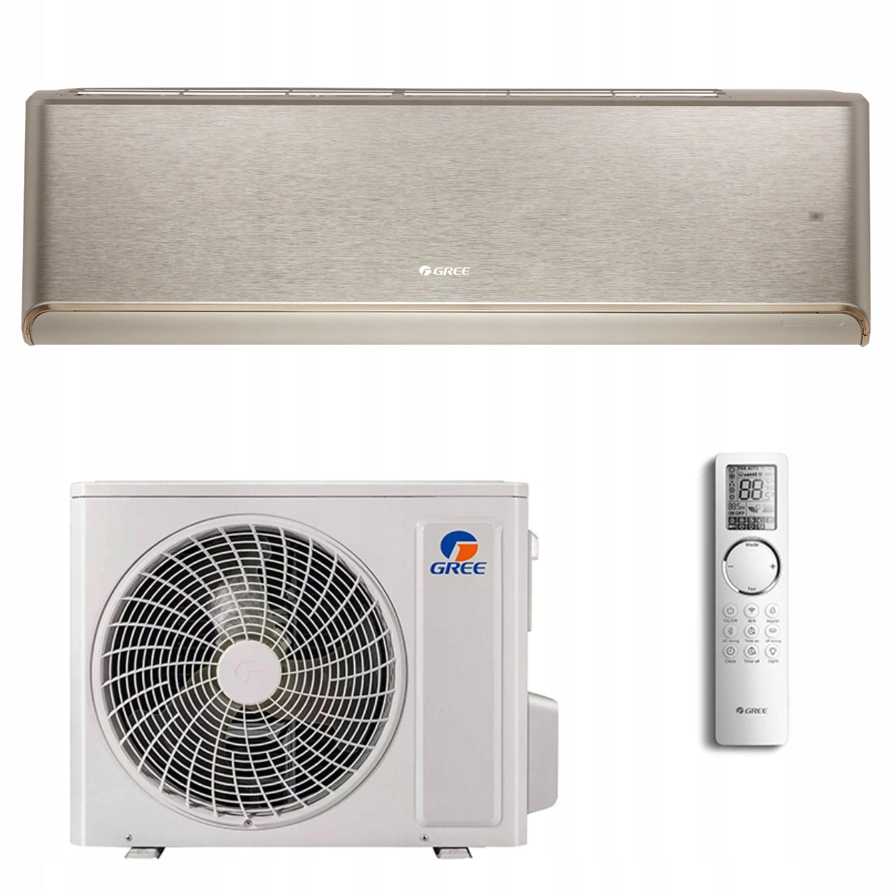 Air conditioner Gree Airy Champagne GOLD 3,5kW GWH12AVCXD set Packaging status original