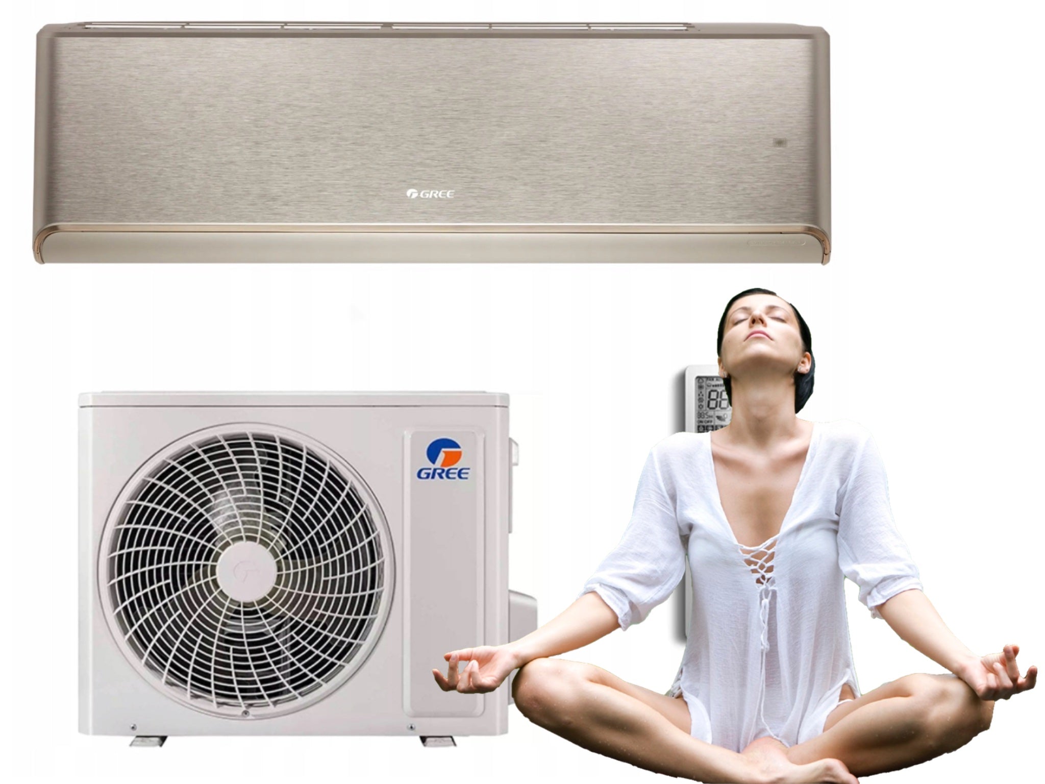 Air conditioner Gree Airy Champagne GOLD 3,5kW GWH12AVCXD set