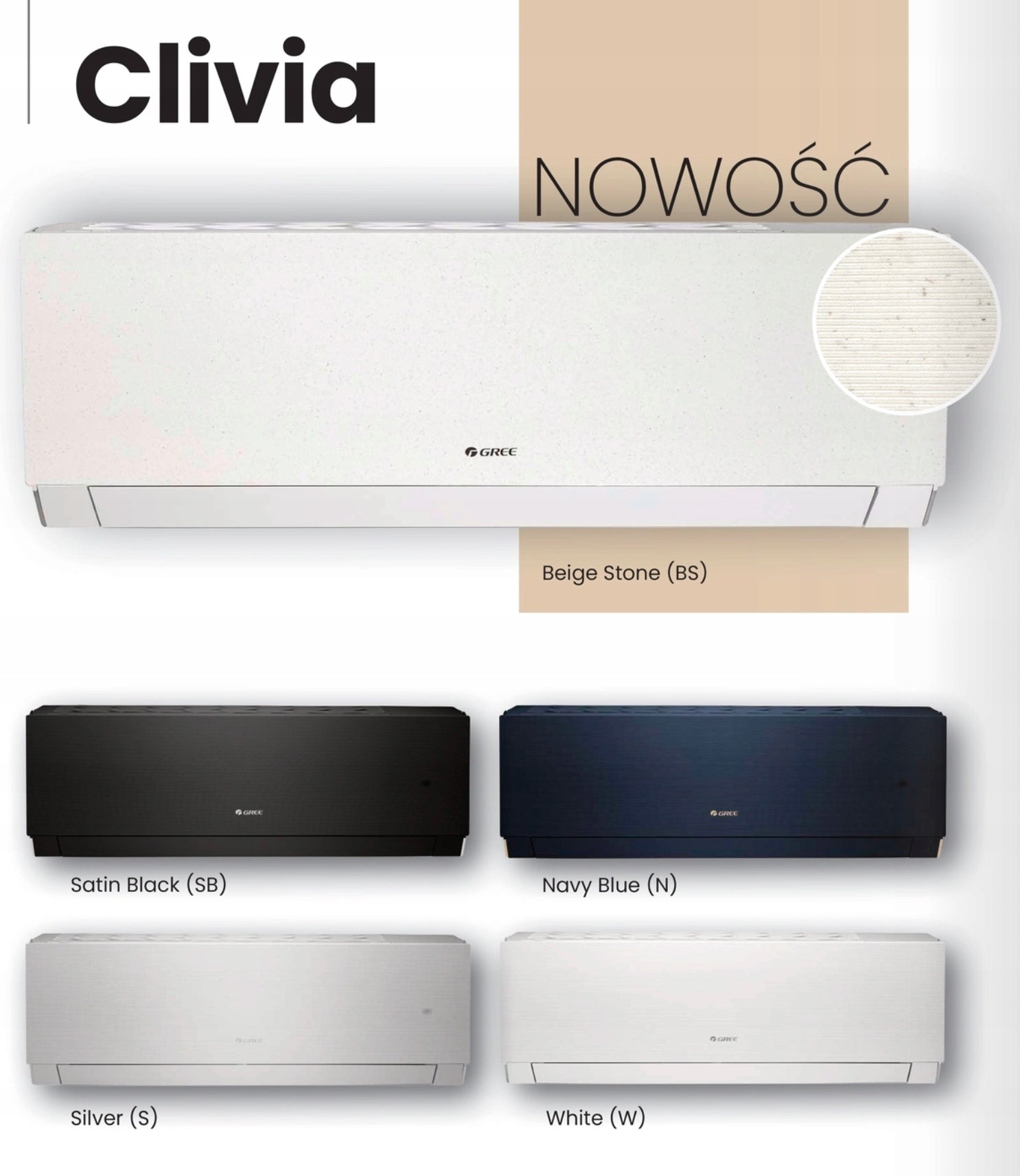 Air conditioner Gree Clivia 5 colors!!! 2,7 kW with assembly Warsaw and surroundings