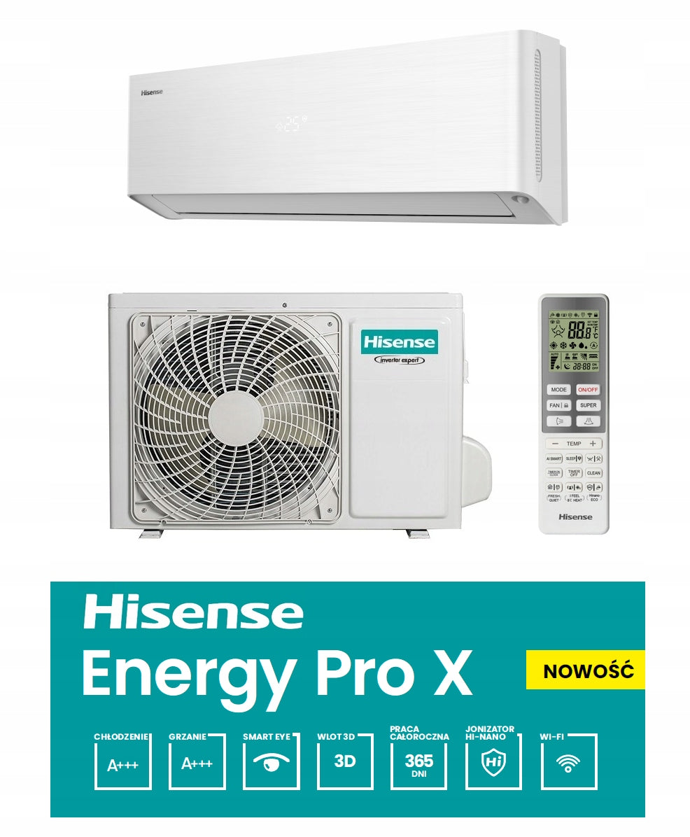 Air conditioner Hisense 3,5 kW Energy Pro X with assembly Warsaw and surroundings