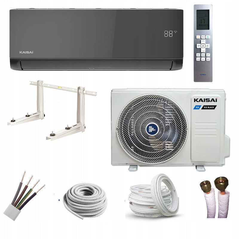 Air conditioner Kaisai Ice Black 2,6kW WiFi black assembly kit