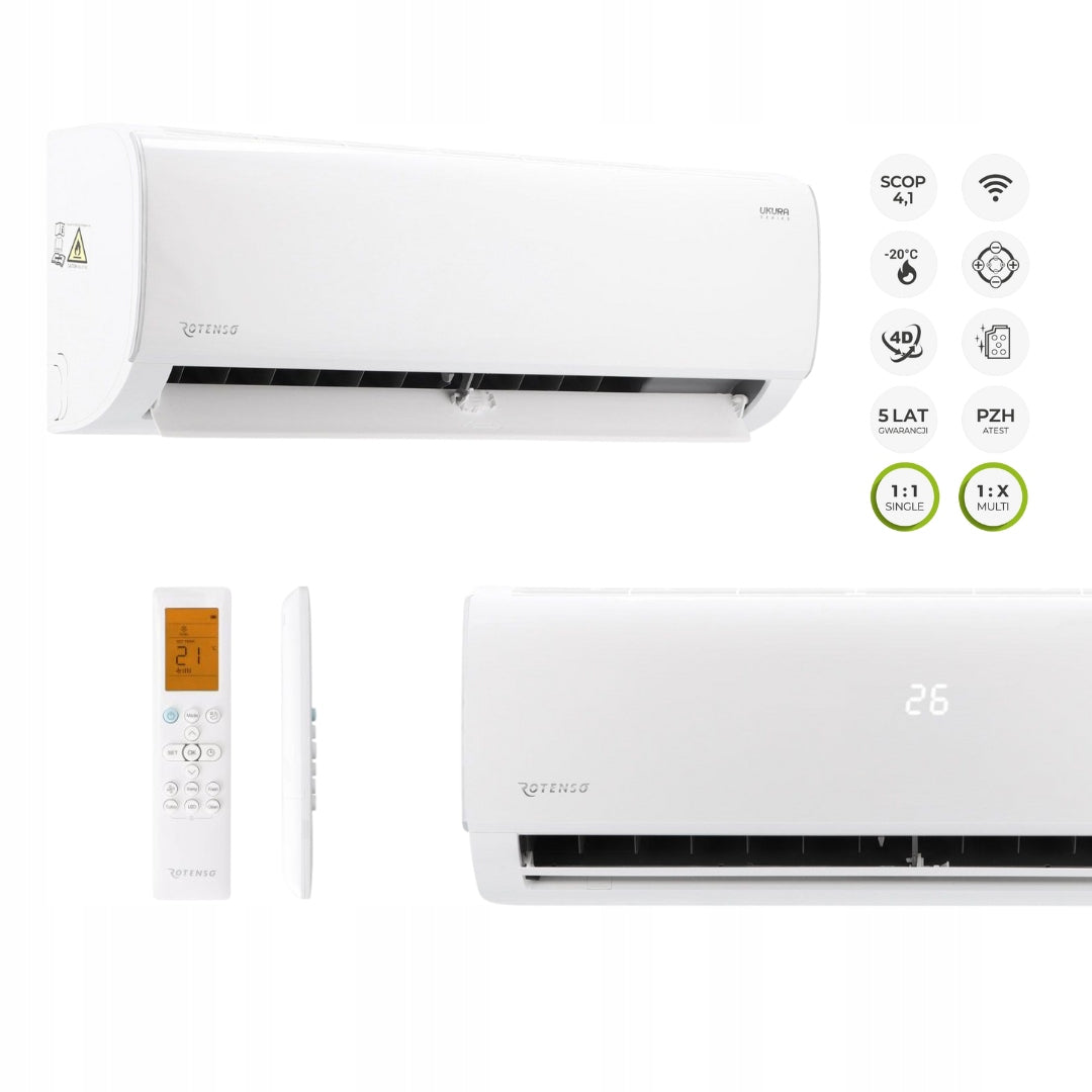 Air conditioner ROTENSO Ukura 3,5 kW - Indoor unit with high