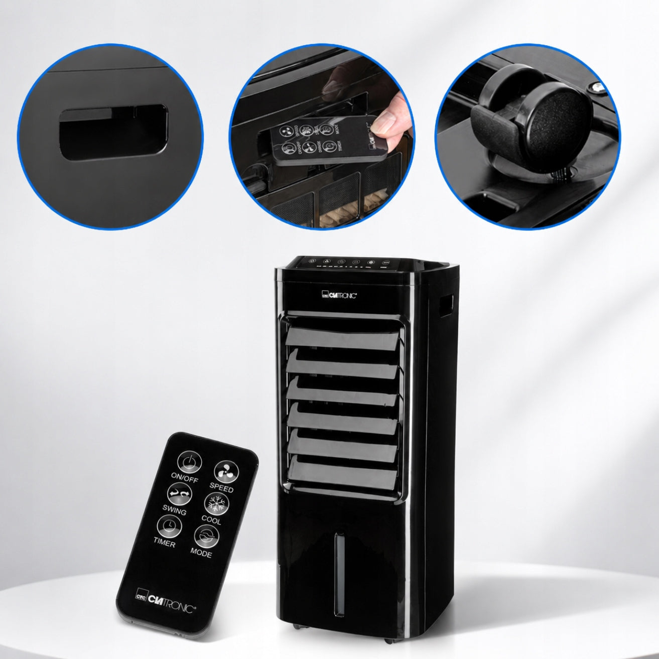 Air conditioner humidifier purifier Clatronic LK 3843 black remote control Air conditioner, Brand Clatronic