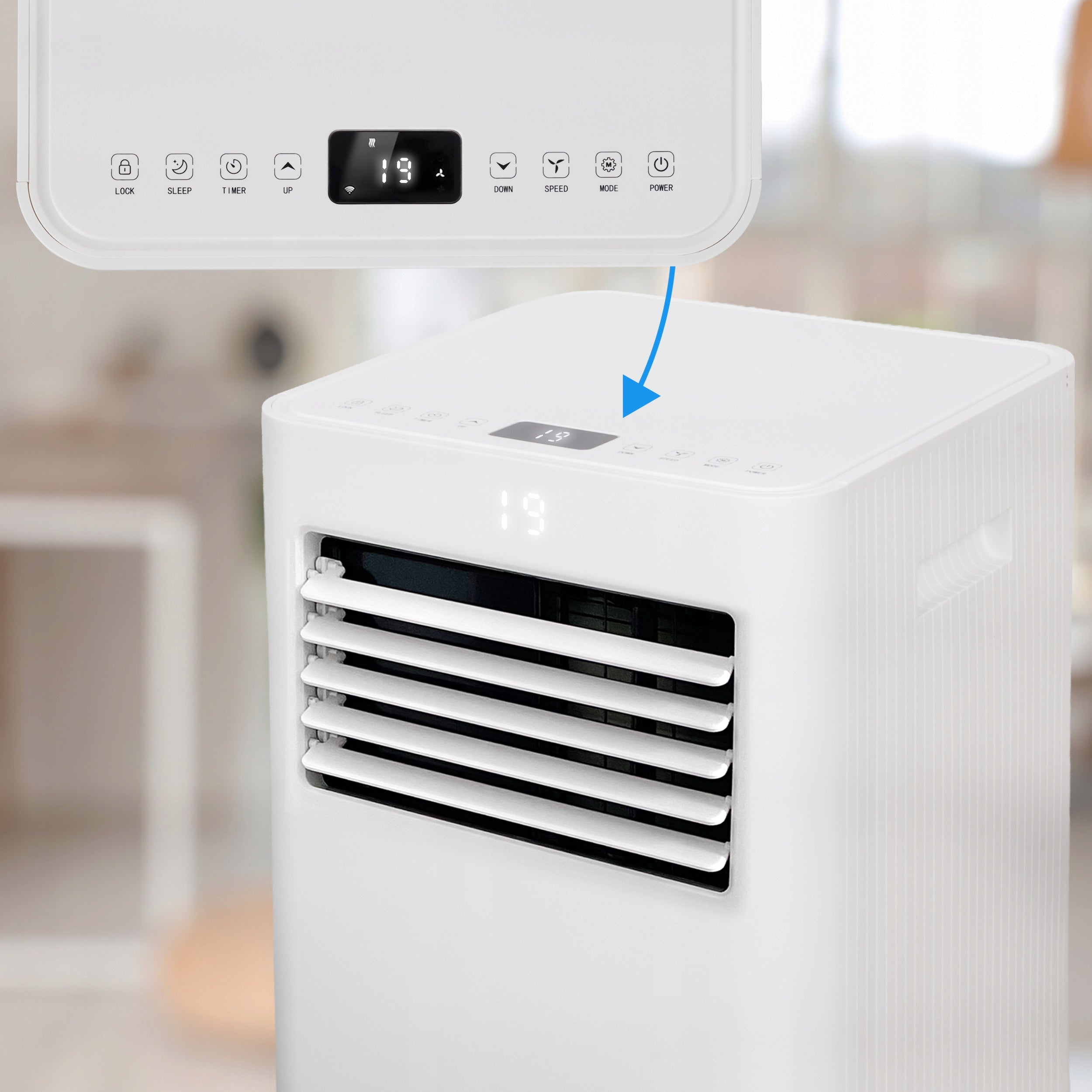 Air conditioner portable dehumidifier EBERG RIO 3kW 2xLED WiFi 24l/24h Energy class - cooling A