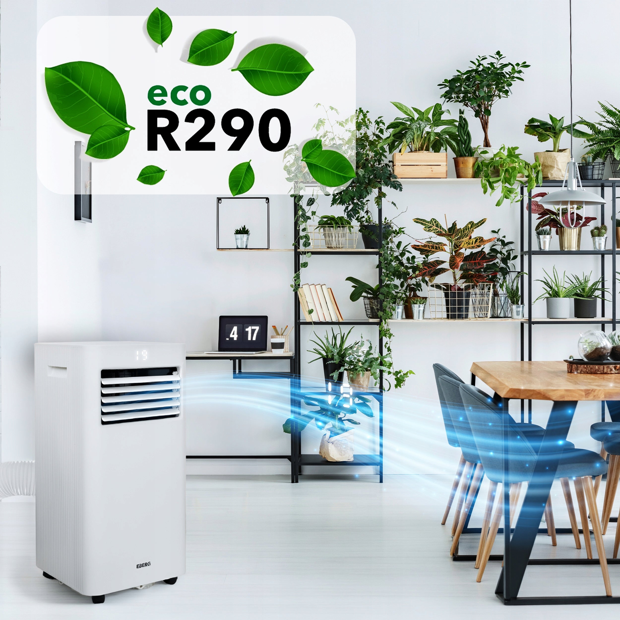 Air conditioner portable dehumidifier EBERG RIO 3kW 2xLED WiFi 24l/24h Recommended maximum room size 30 m²