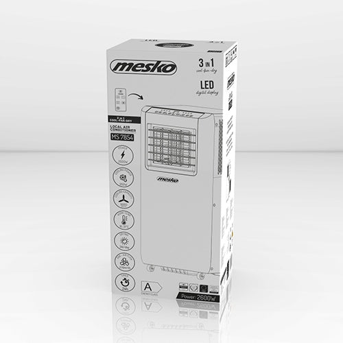 Air conditioner portable dehumidifier Mesko 9000BTU 3w1 2600W 25m² + remote control Manufacturer code MS7854