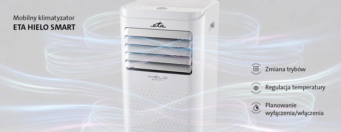 Air conditioner portable powerful 2,6 kW WiFi air conditioning mobile application Eta Packaging status original
