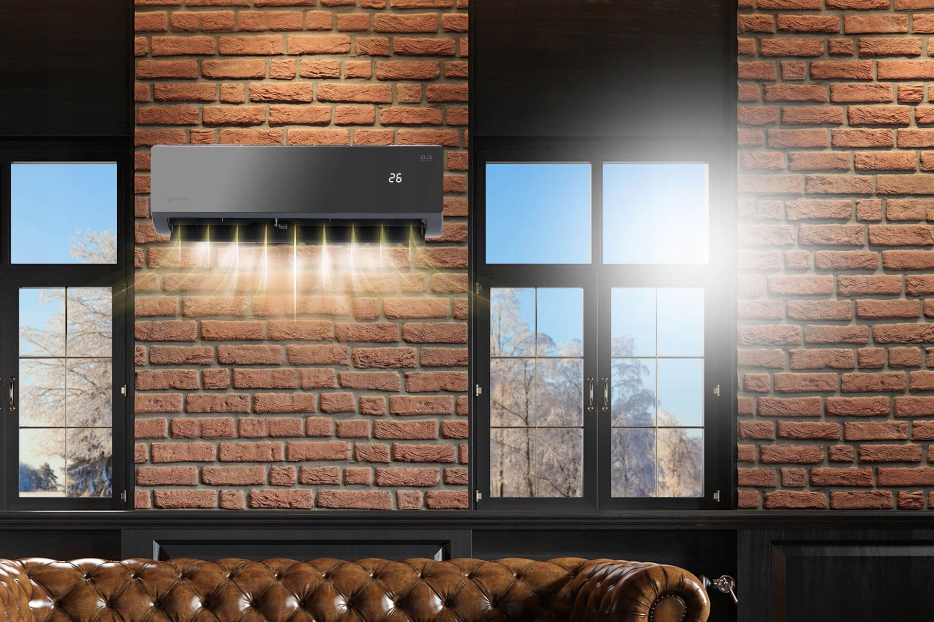 Air conditioning Multisplit ROTENSO 2x2,6+3,5kW ELIS X WIFI for apartment 90m2 Energy class - cooling A++