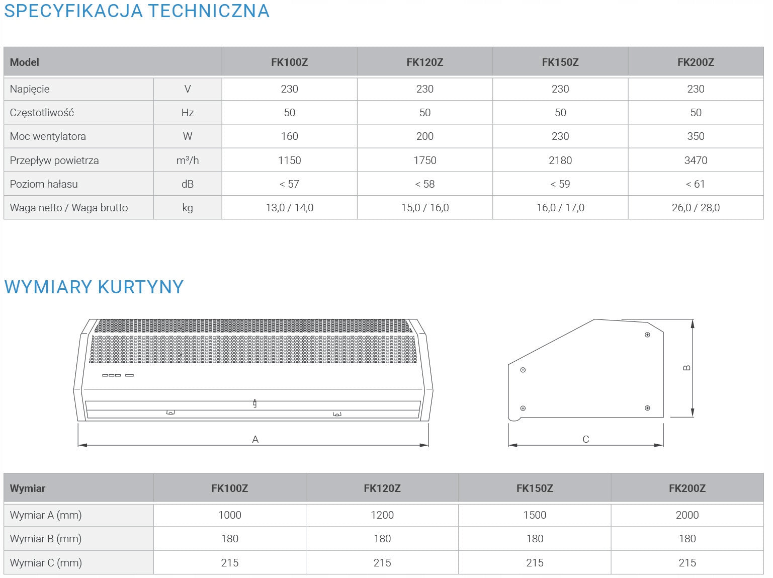 Air curtain Ferono FK100Z 100 cm Brand Ferono