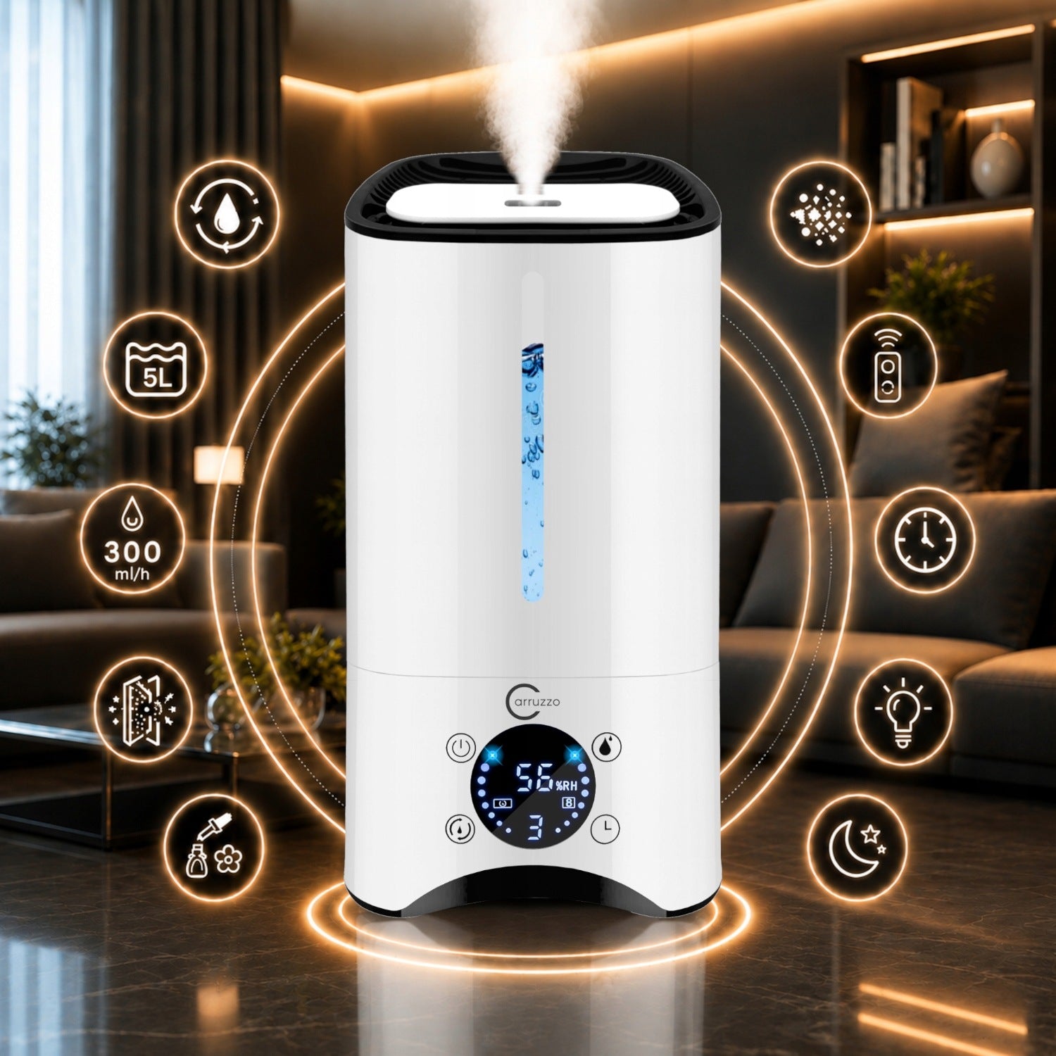 Air humidifier AUTOMATIC + AROMATHERAPY 6in1 +12 OILS FILTER PILOT Packaging status original