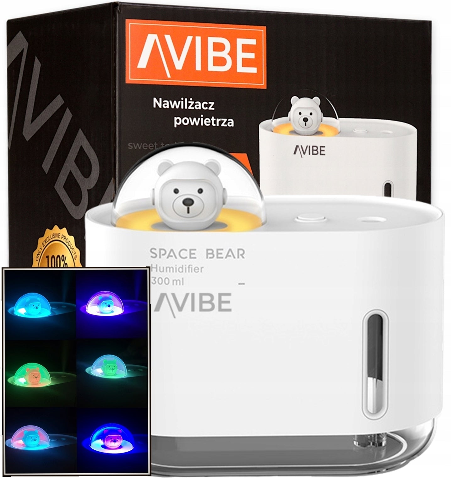 Air humidifier AVIBE sweet BEAR ionization AROMATHERAPY 300 ml gift