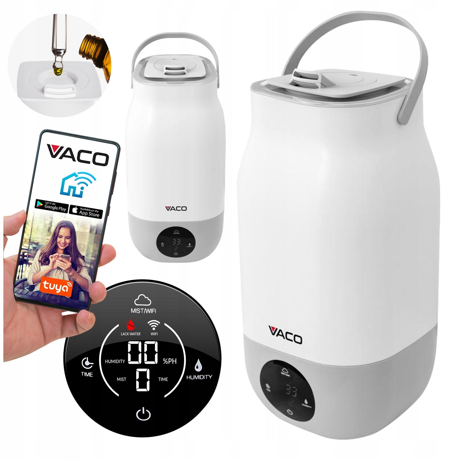 Air humidifier Vaco aromatherapy WiFi LED