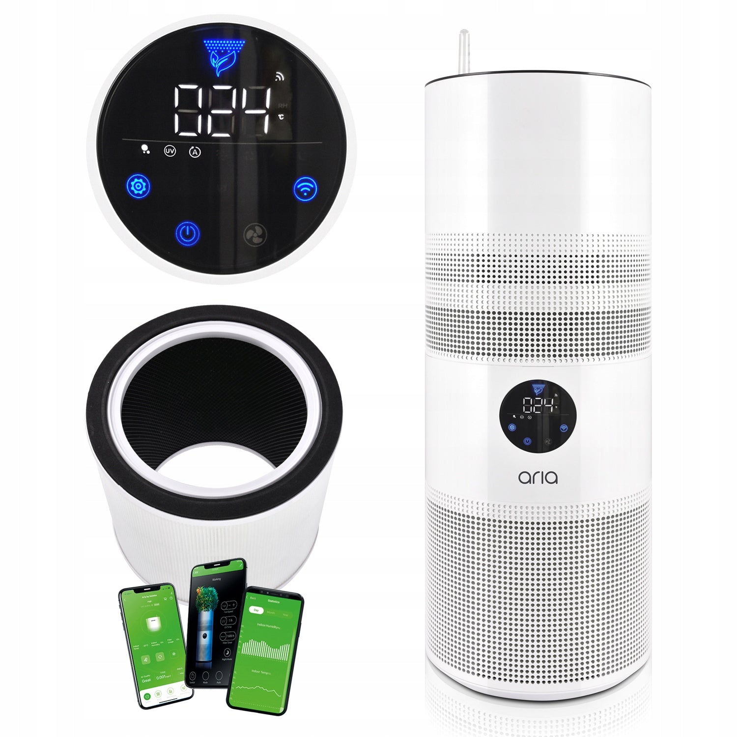 Air purifier + IONIZER + Wifi + UV lamp + HEPA filter