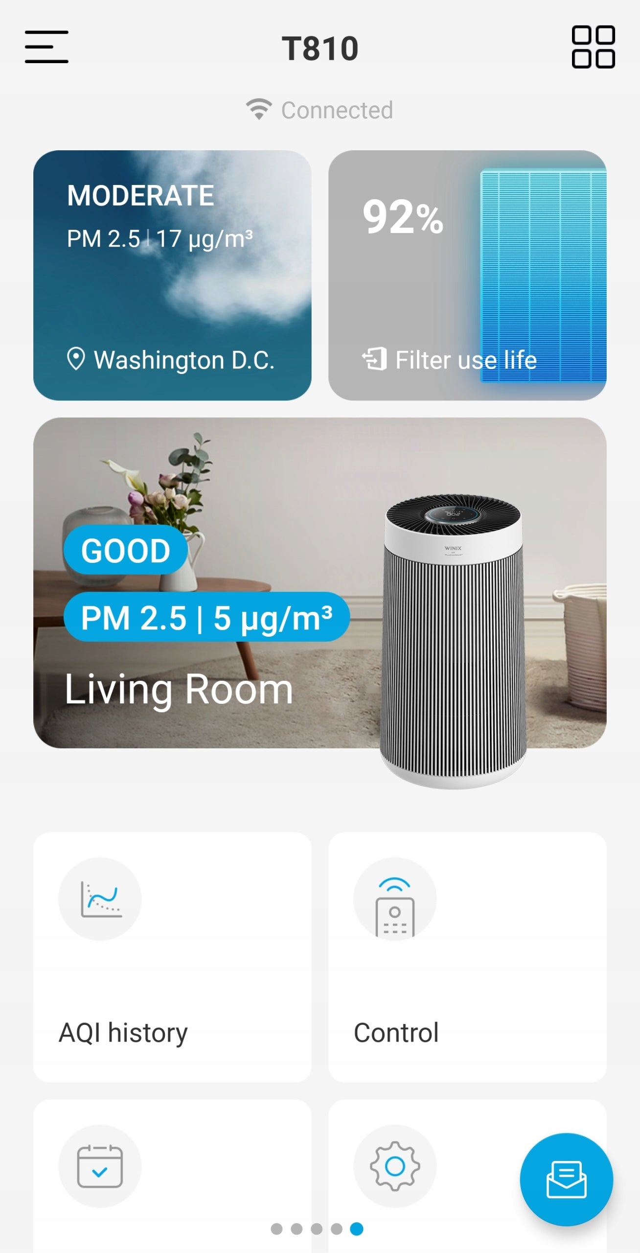 Air purifier Winix T800, 120m2, WiFi, 120m2 Model T800