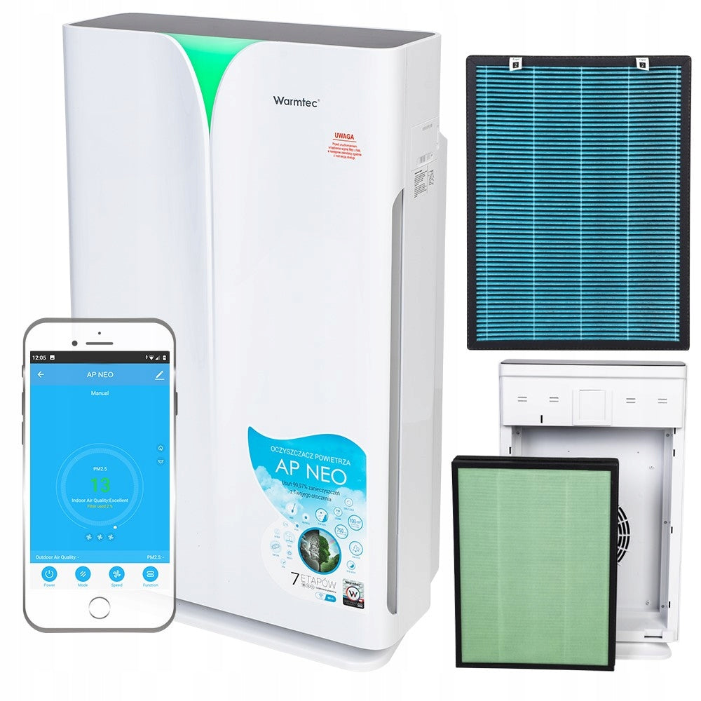 Air purifier up to 100 m2 HEPA ionizer timer Wi-Fi Warmtec AP Neo