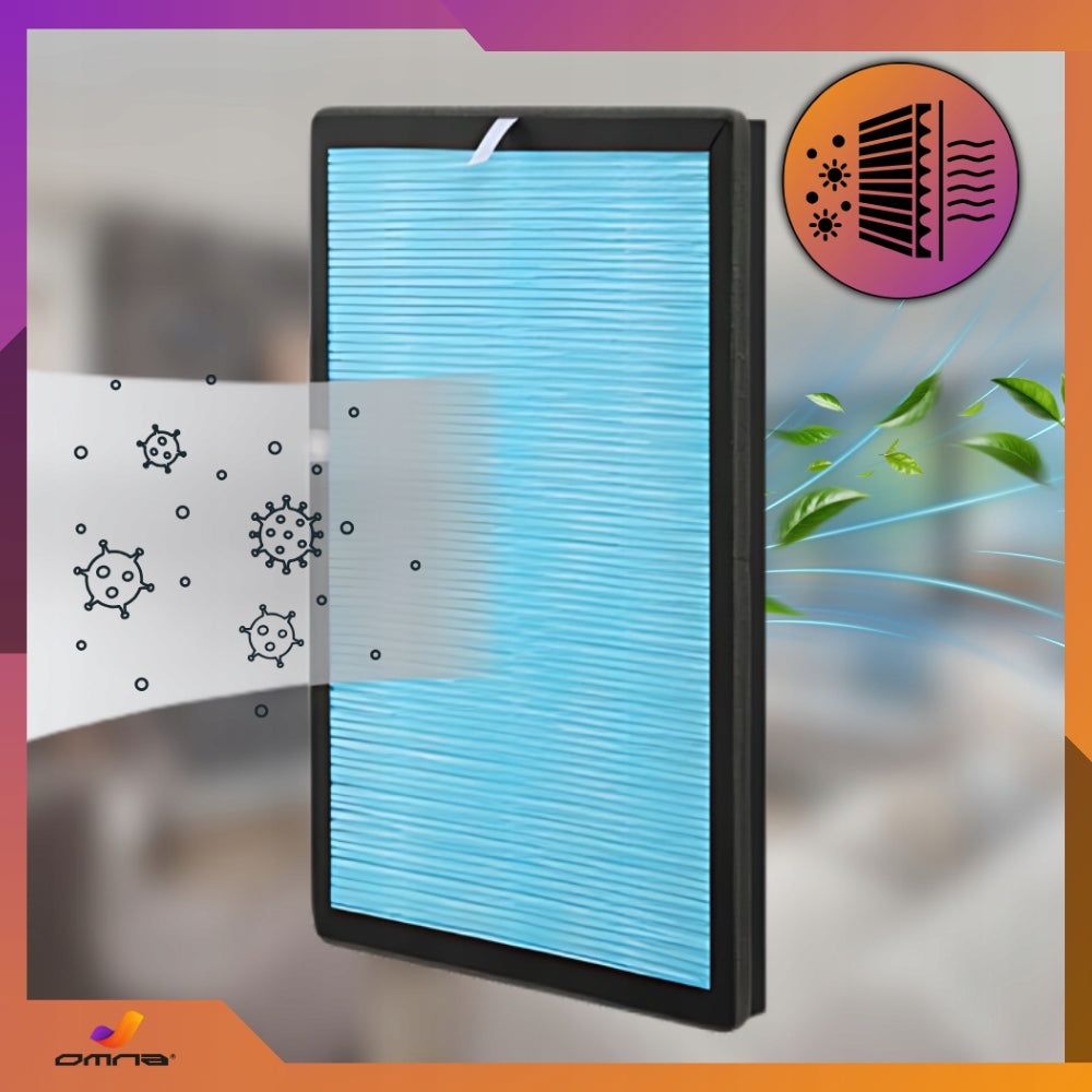 Air purifier with ionizer large for allergy sufferers hepa ions UV-C lamp Maximum efficiency 50 m³/h