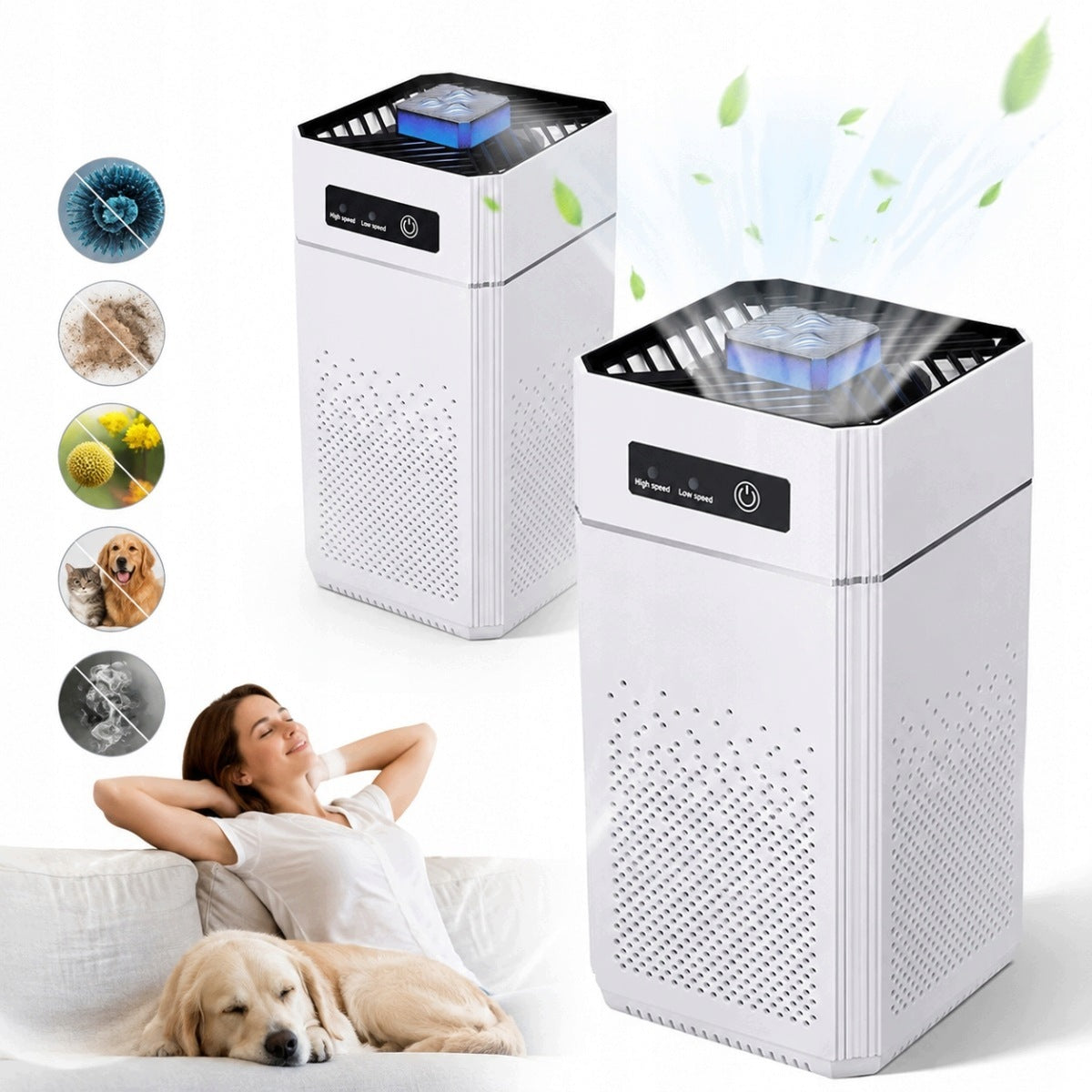 Air purifier with ionizer large for allergy sufferers ions