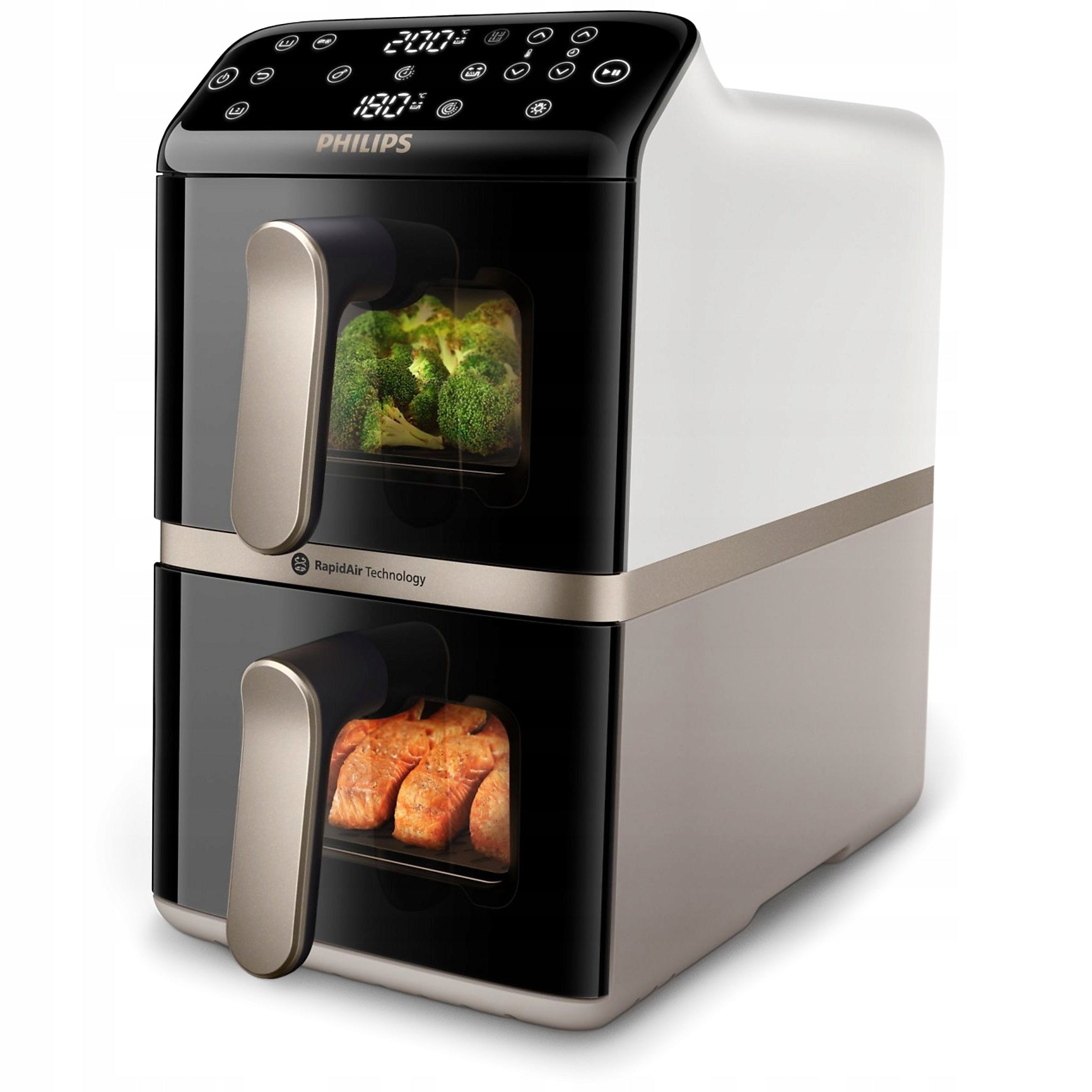 AirFryer Fat Free Fryer PHILIPS Ovi Dual Basket NA462/80 10l