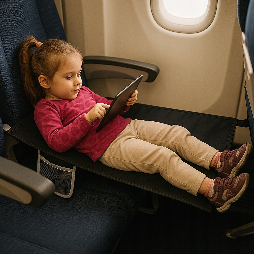 Airplane Seat Extension Cable Hammock Travel Cot for Armchair Color black