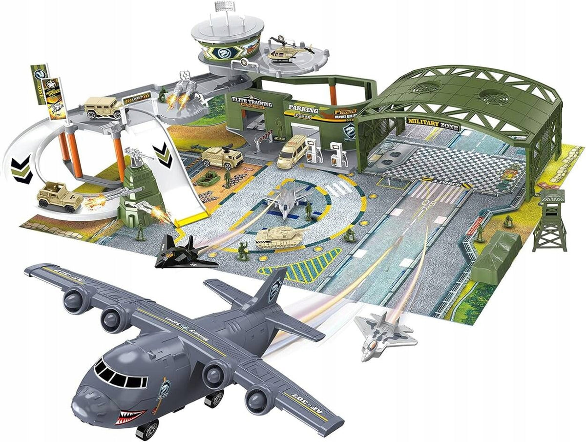 Airport MILITARY BASE Set Aircraft Army Tank Soldiers Mat CARS TRACK Manufacturer code JPM-84