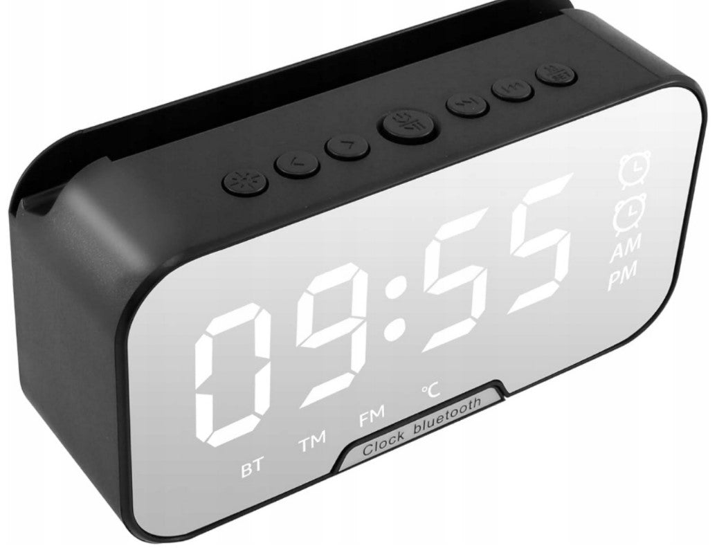 Alarm Clock Bluetooth Digital Mirror Clock for Desk FW-W668
