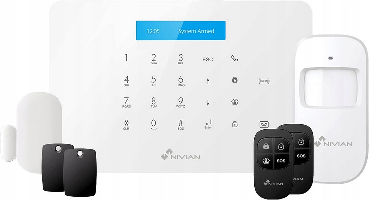 Alarm Wireless Alarm System Nivian WLAN/GSM Detector Remote Controls