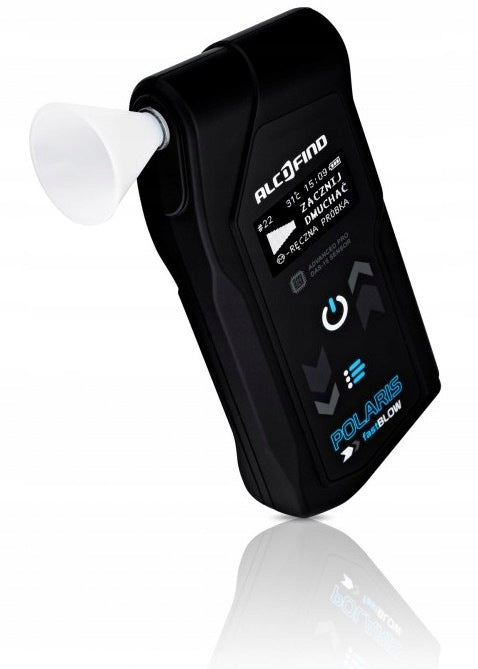AlcoFind POLARIS FastBLOW breathalyzer + screening Manufacturer code AlcoFind Polaris