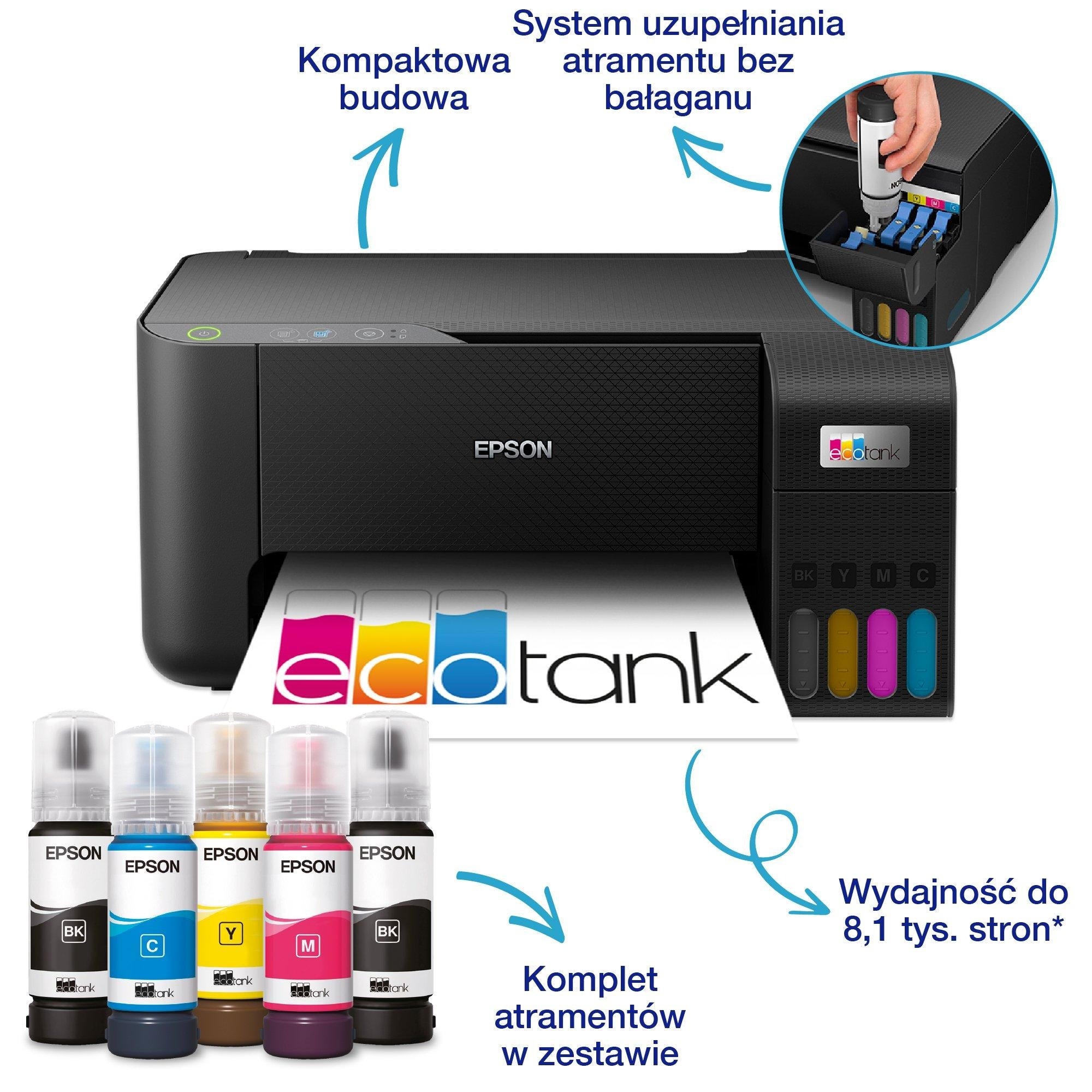 All-In-One Printer Epson EcoTank L3230 Printer Scanner Copier Brand Epson