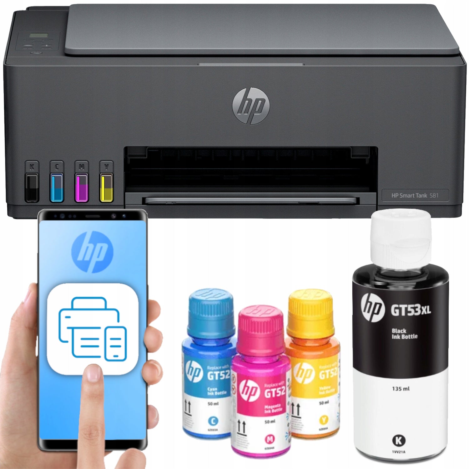 All-in-One Printer HP Smart Tank 581 PRINT SCAN WIFI + INKS