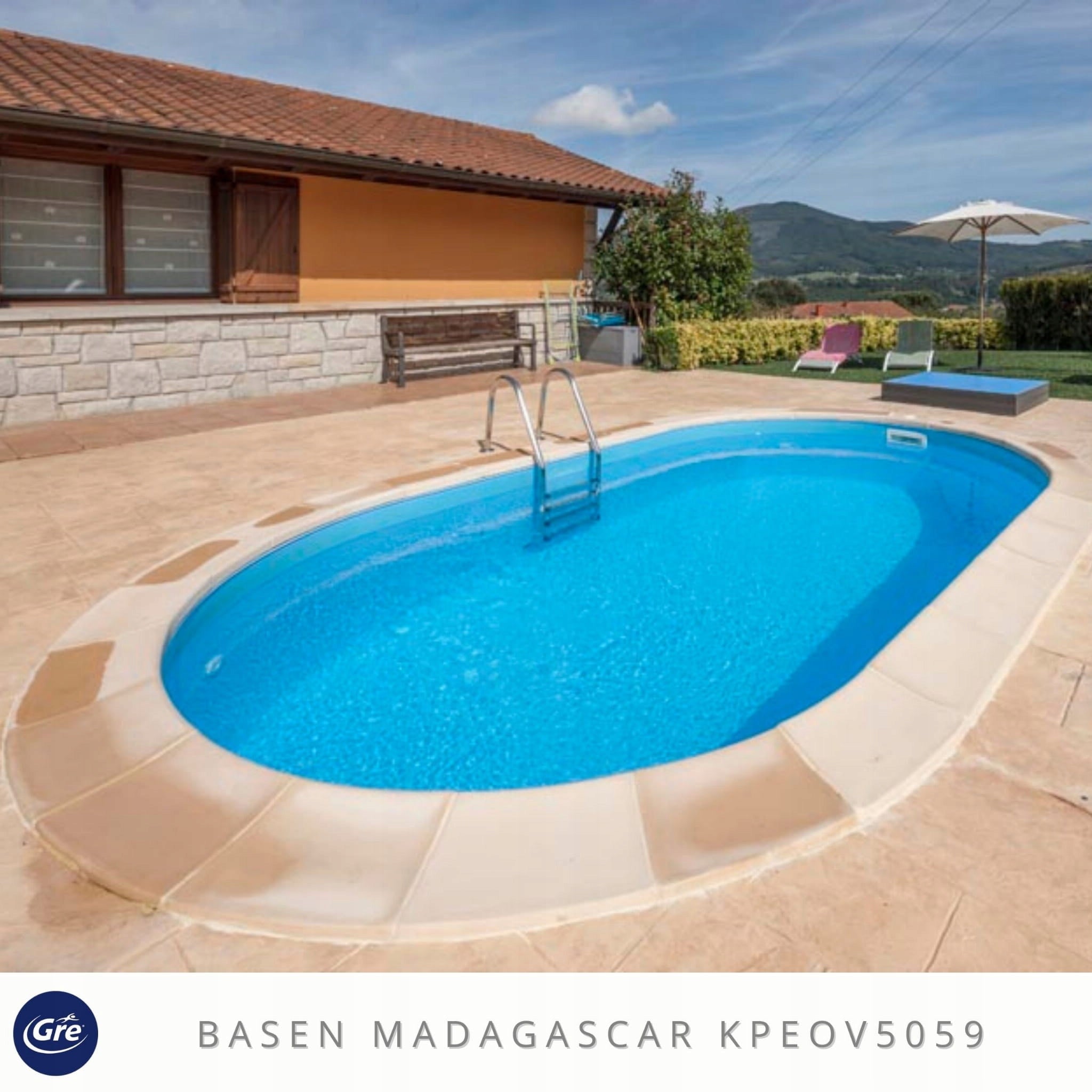 All-season underground pool for recess GRE Madagascar 500x300x150 KPEOV5 Brand GRE