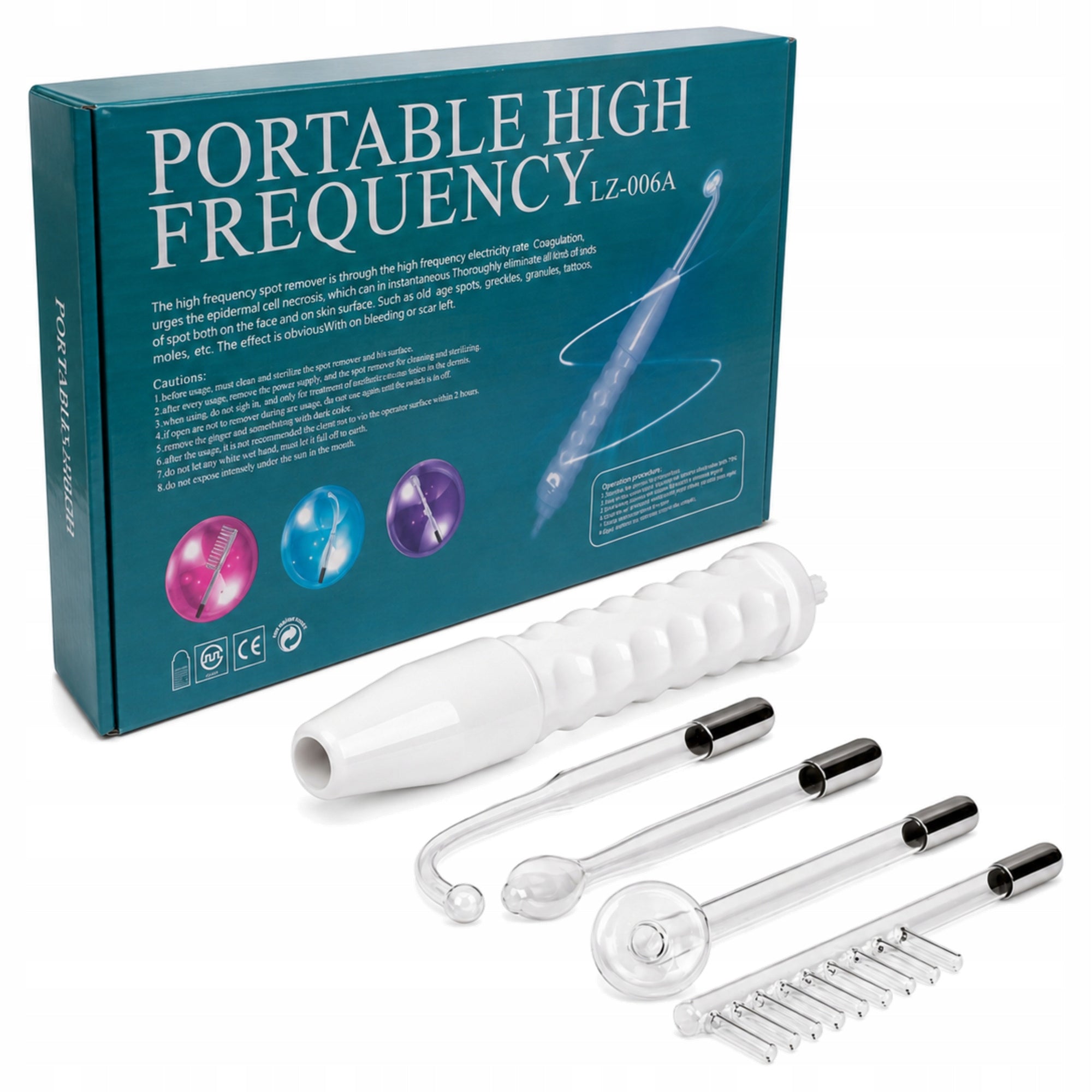 Allbag Darsonval Derma Wand PRO 4 ELECTRODES OZONE MICROCURRENTS FOR SKIN HAIR