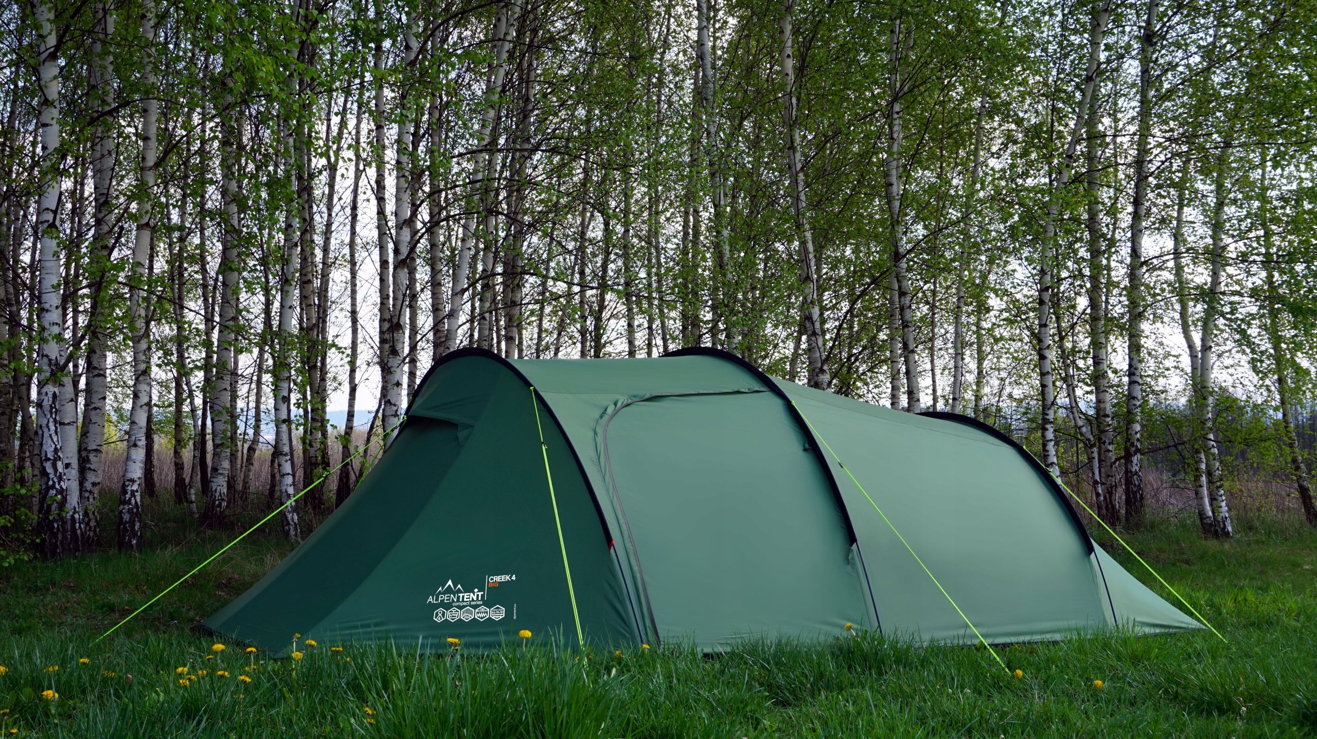 AlpenTent Creek 4 BIG Large 4-person tent 4.9 kg Color green