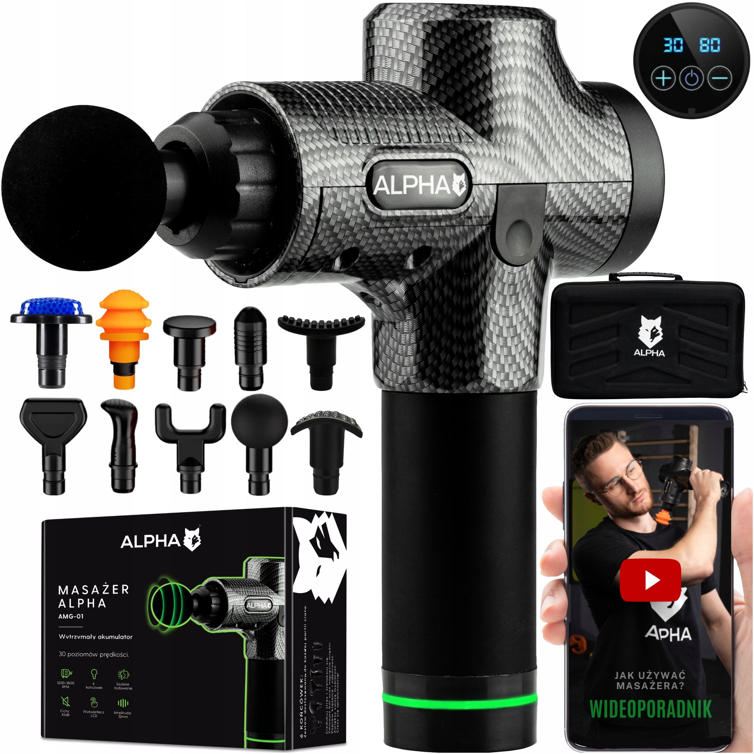 Alpha Massage Gun Pro - Massager for Back, Feet and Body