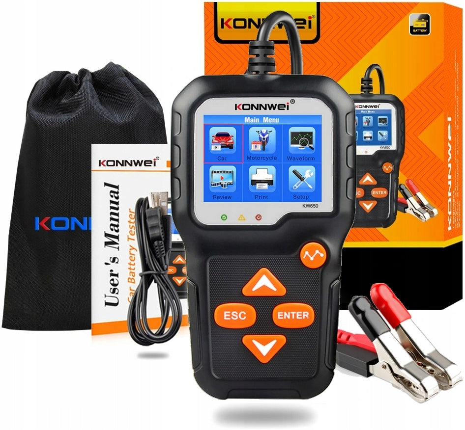 Alternator starter battery tester Konnwei KW650 - 6V 12V LCD