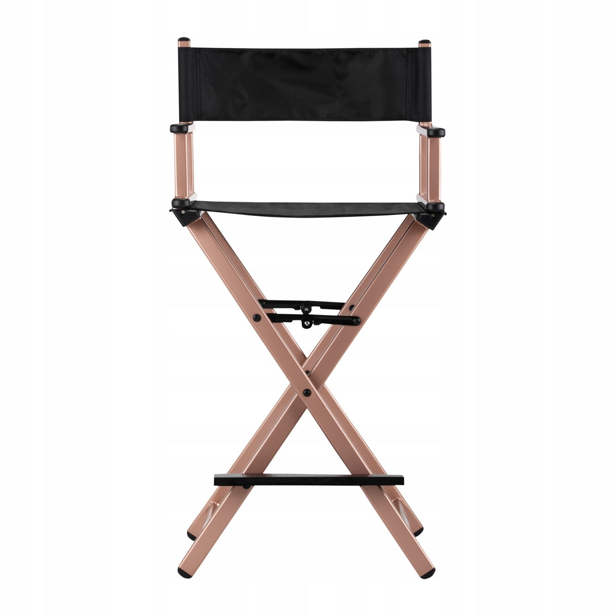 Alu Rose Gold Makeup Chair Upholstery color black