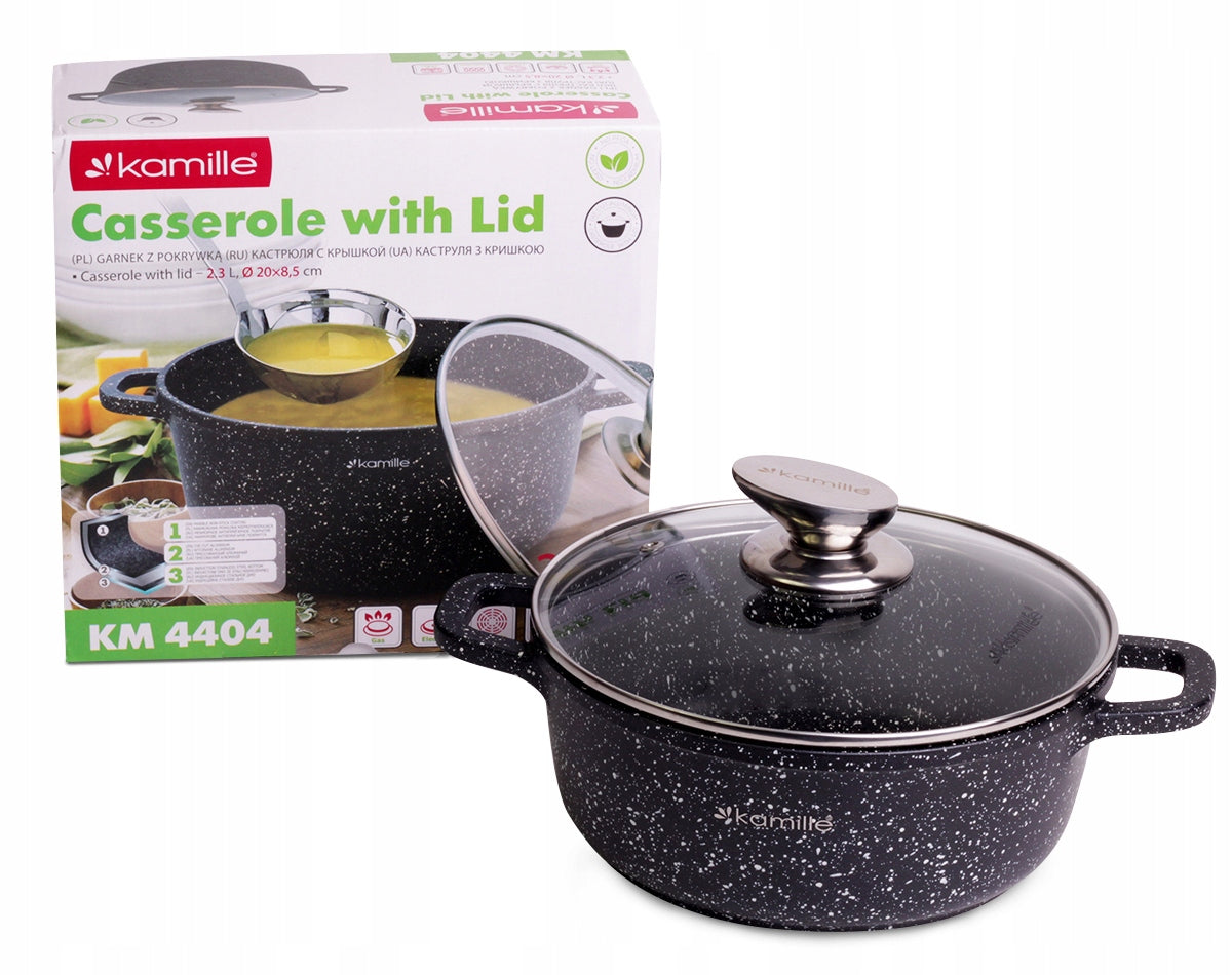 Aluminium POT WITH LID GAS INDUCTION SMALL 2,3l KAMIILE Brand Kamille