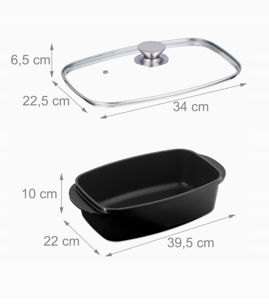 Aluminum Brittany with lid 5l for oven for gas cookers induction Packaging status original