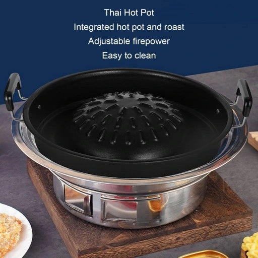 Aluminum Thai BBQ Grill and Hot Pot Pan 2 in 1 Non Stick 3 Brand no brand