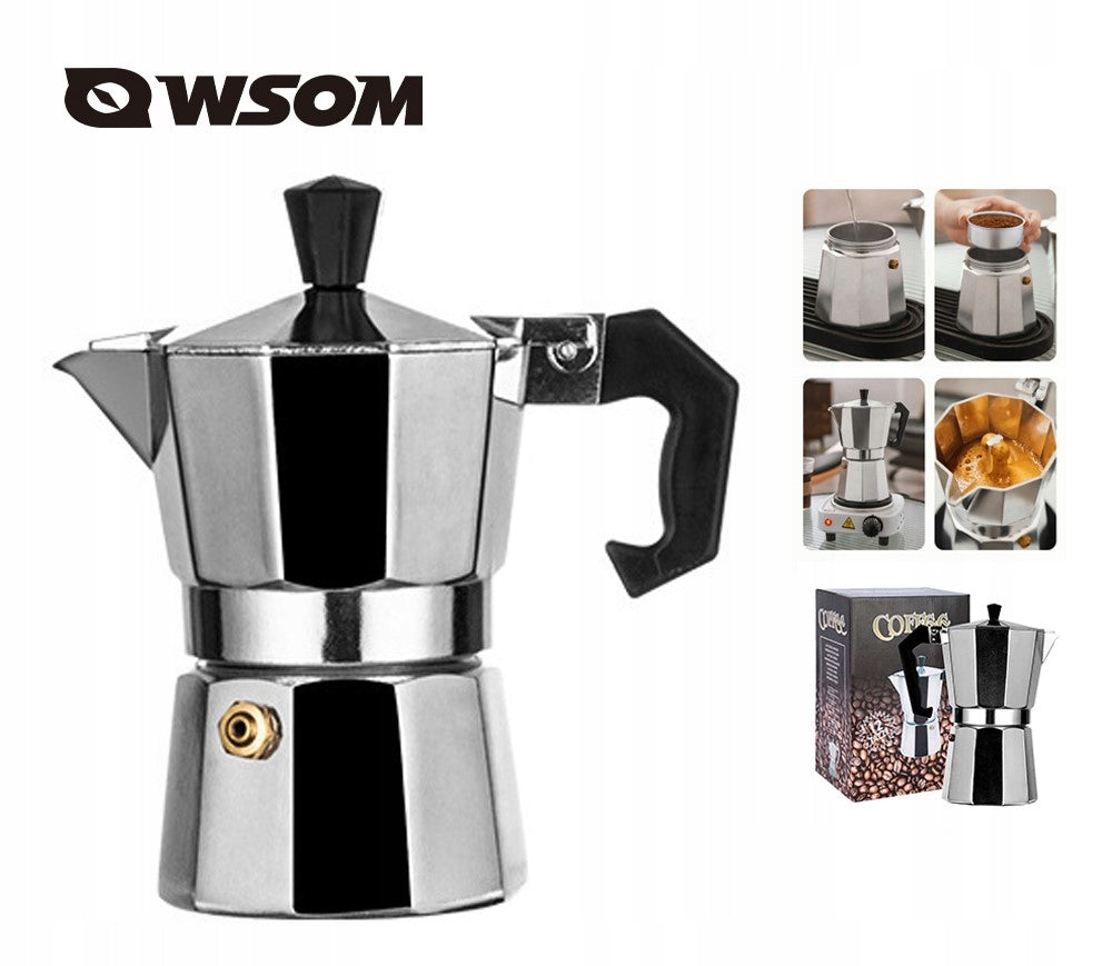 Aluminum coffee maker moka 100 ml espresso cafeteria tourist camping