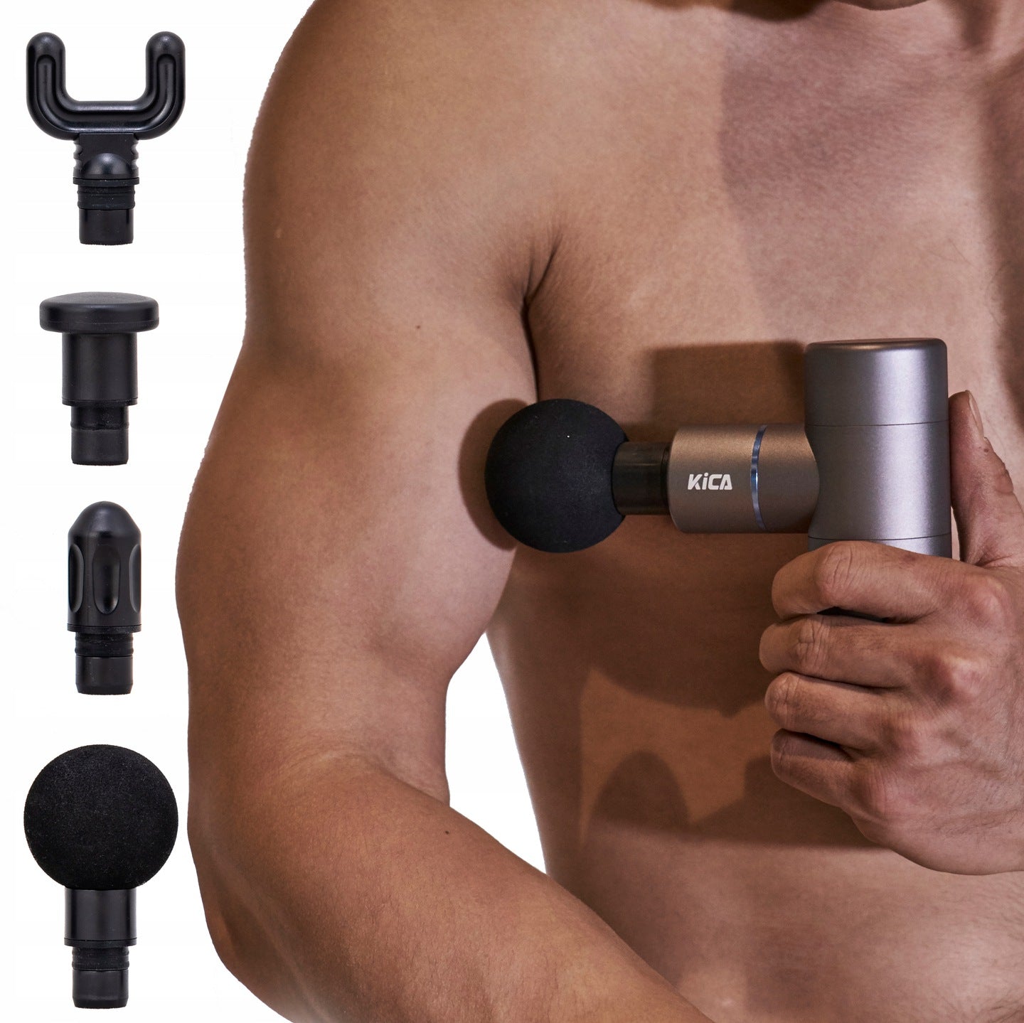 Aluminum massage gun Kica 4 heads cellulite sourdough