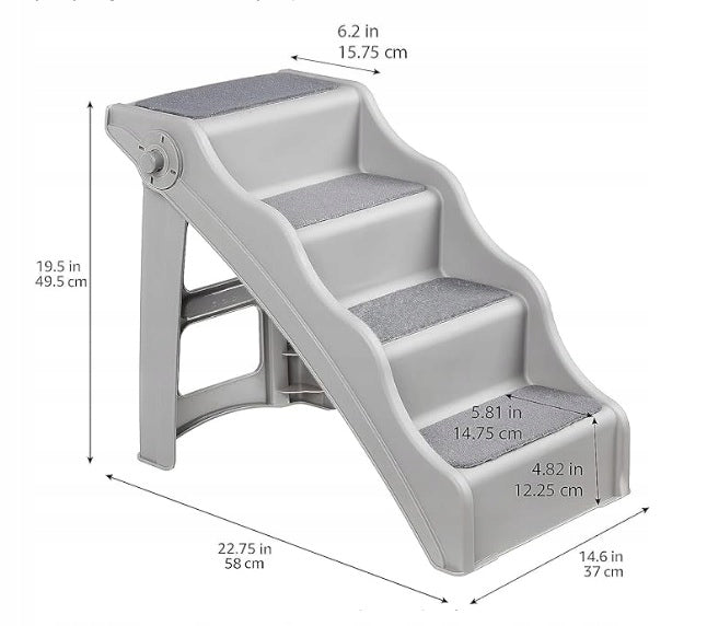 Amazon Basics Folding Dog and Cat Steps 37 x 57 x 49,5 cm Grey Manufacturer code X001PV0TXJ