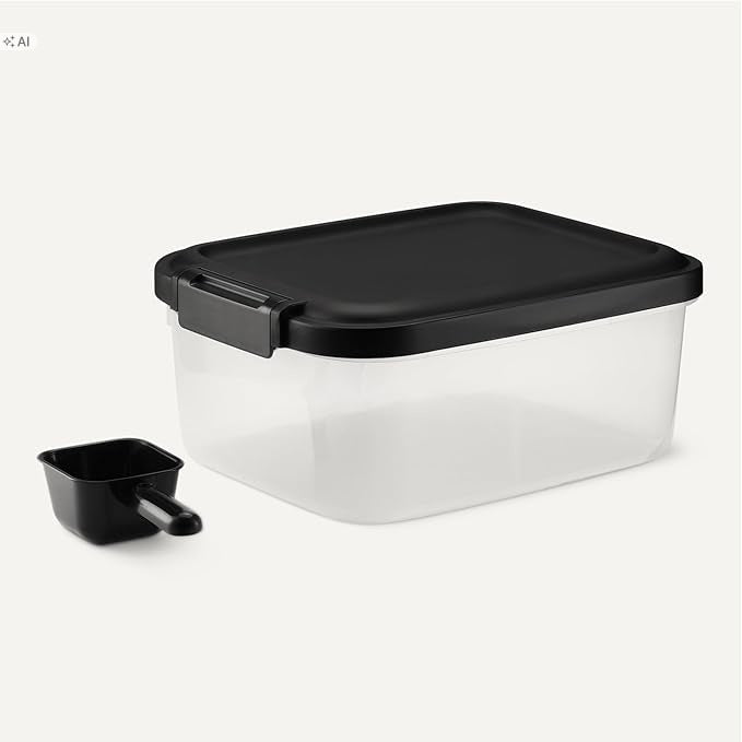 Amazon Basics pet food container 4,5 kg transparent + spatula