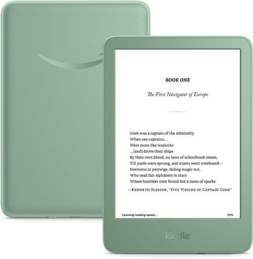 Amazon Kindle 16GB 2024 Matcha Green E-Book Reader - No Ads