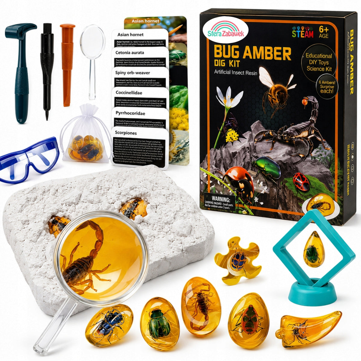 Amber Mine with Insects – Small Archaeologist Set, Educational Toy N Packaging status original