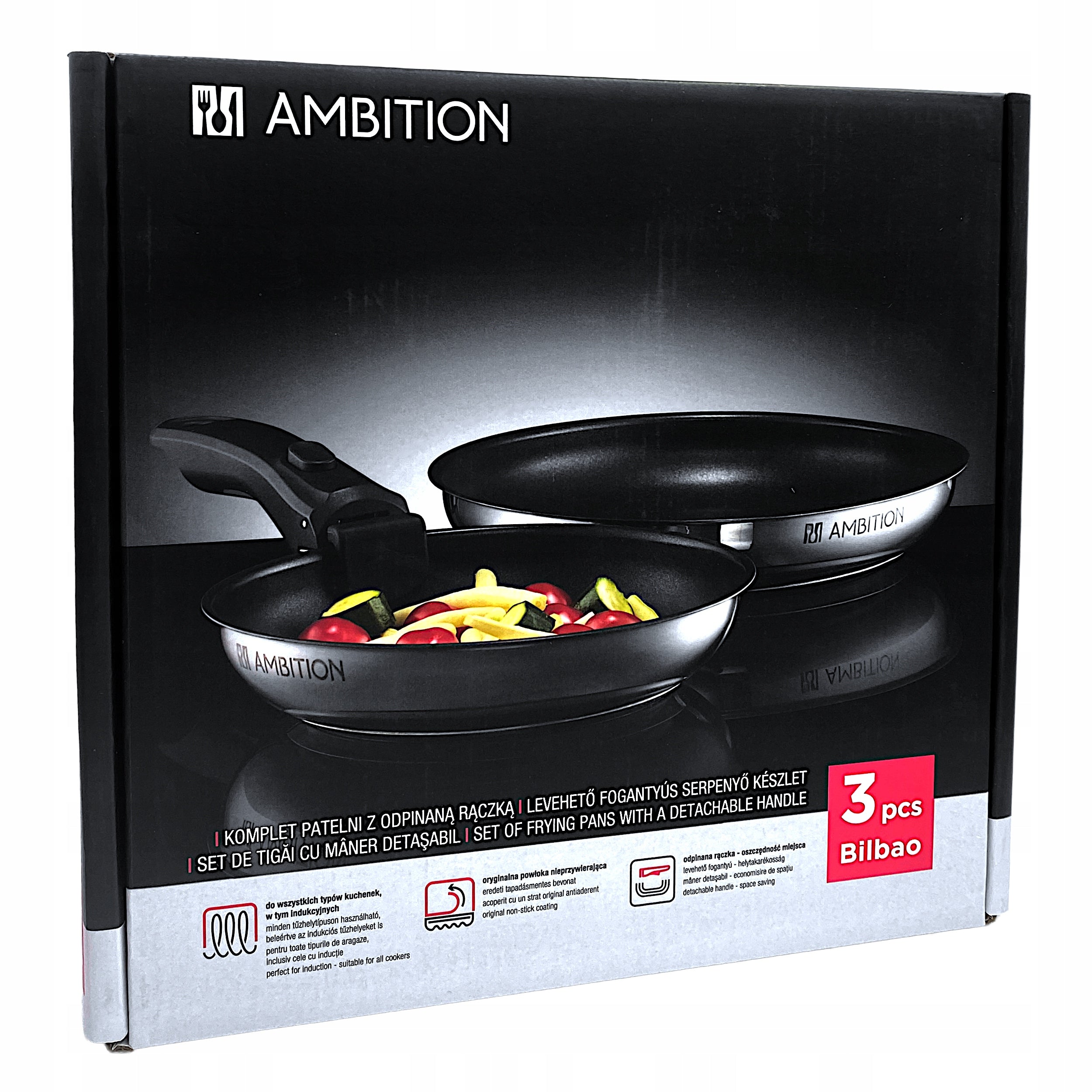 Ambition Bilbao Pan set with detachable handle 20 and 24 cm