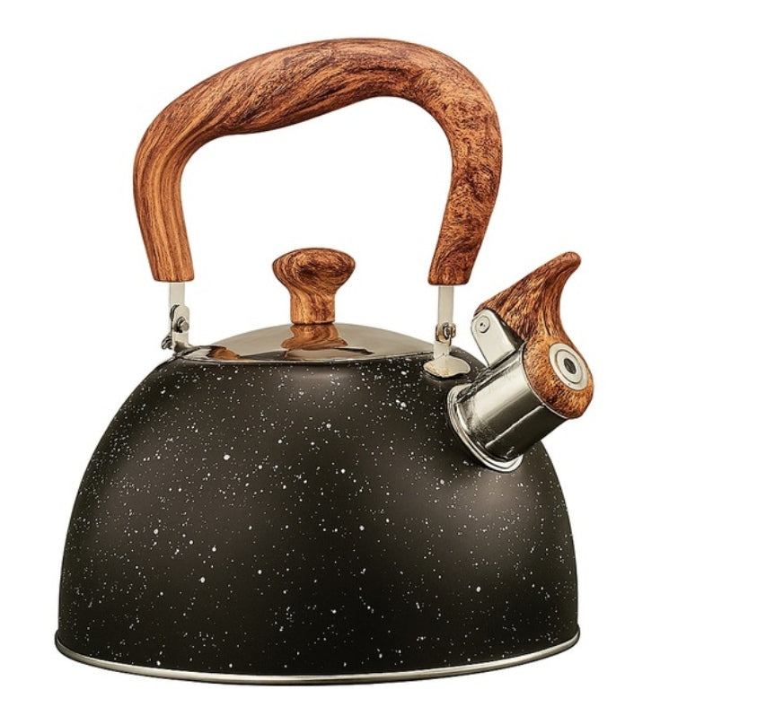 Ambition Kettle black marble PRIA 1,7 l brown handle Lightweight