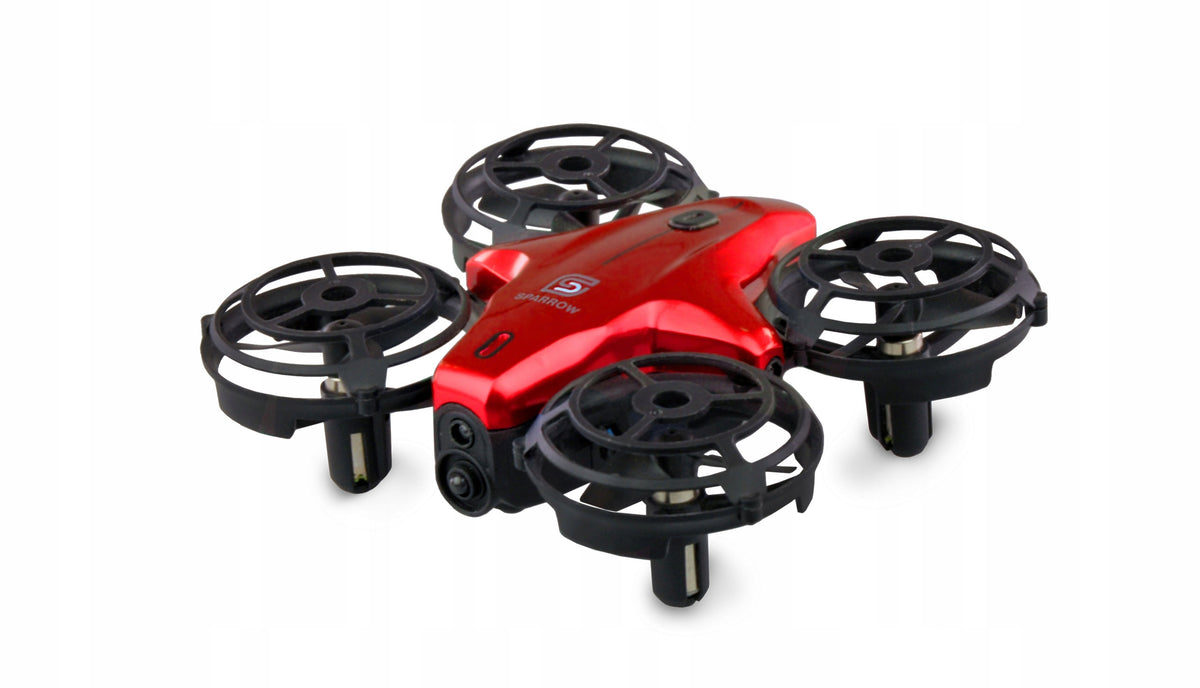 Amewi RC mini dron Sparrow se senzory proti nárazu červený