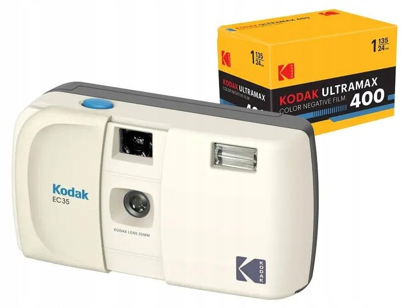Analog camera KODAK EC35 White + Film Kodak Ultra Max 24 Exp