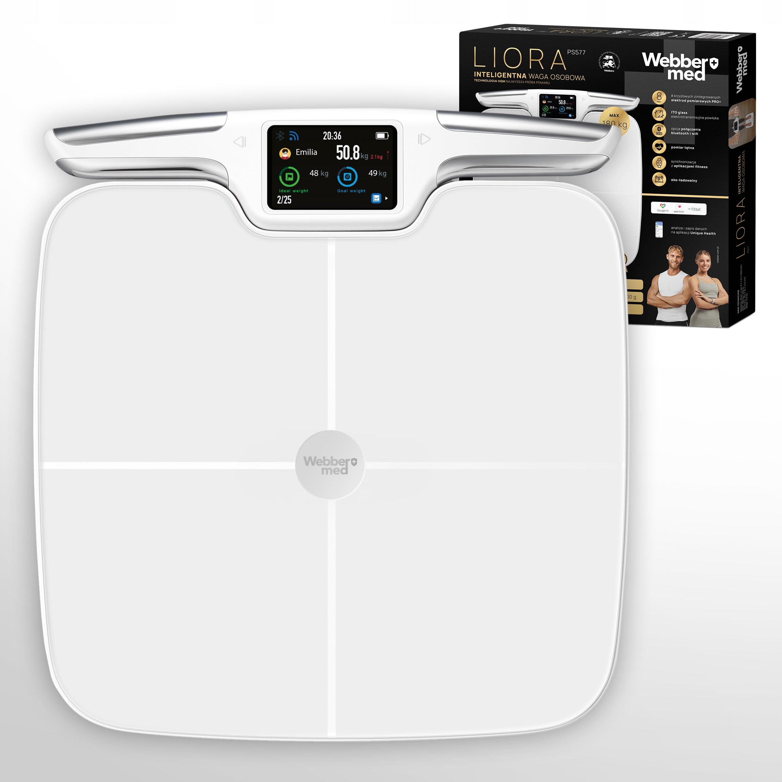 Analytical Bathroom Scale 57 Parameters Apple Health, Google Fit, WIFI Packaging status original